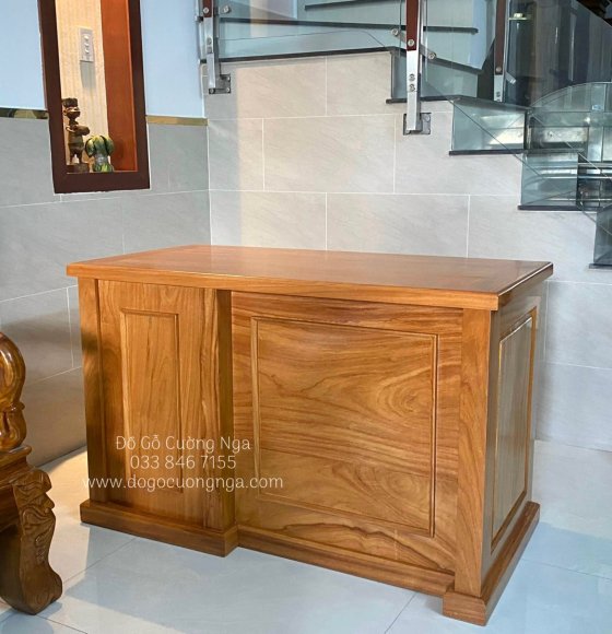 Bàn làm việc gỗ gõ đỏ 1m2 cao cấp 