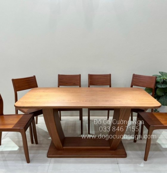 Bàn ăn gỗ xoan đào cao cấp 6 ghế BA 78-7