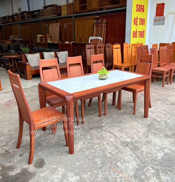 Bàn ăn 6 ghế gỗ xoan đào cao cấp BA 86-4 