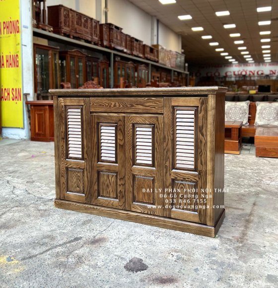 Tủ giày dép gỗ sồi nga 4 cánh hiện đại - lau màu óc chó đẹp 