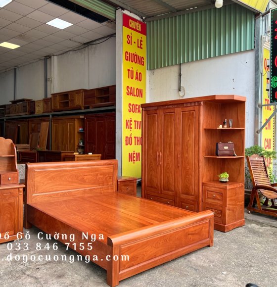 Bộ combo phòng ngủ gỗ Hương Đá hiện đại sang trọng giá rẻ 
