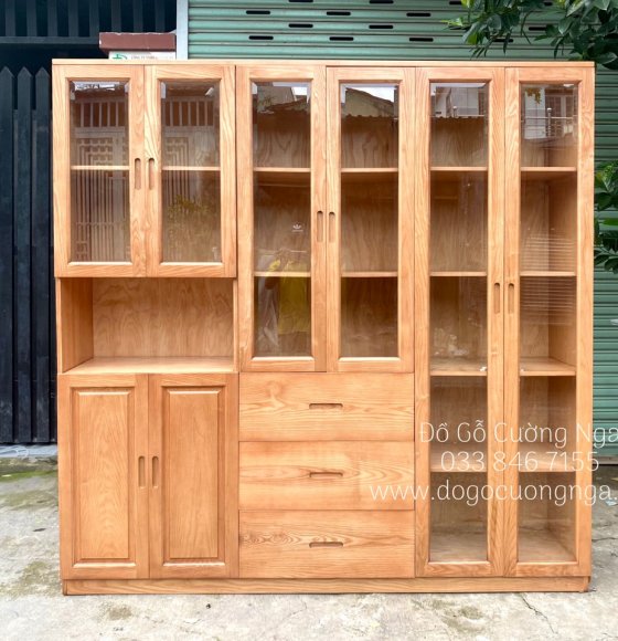 Tủ hồ sơ gỗ sồi nga 2m hiện đại 