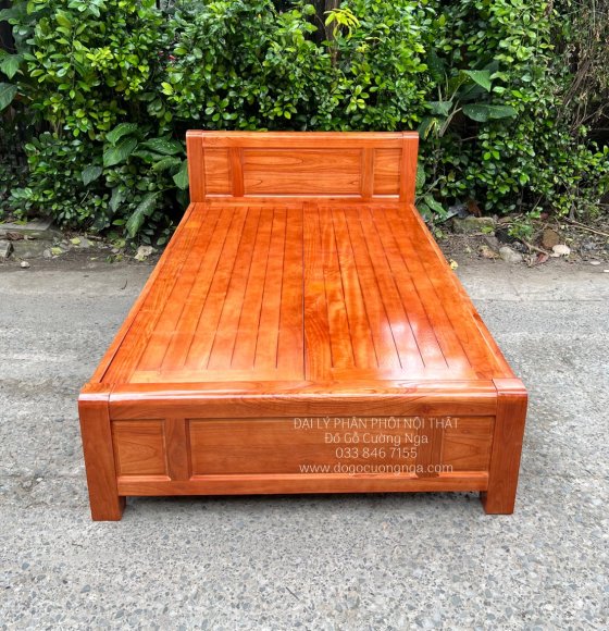 Giường gỗ xoan 1m2 vạt phản đẹp giá rẻ 