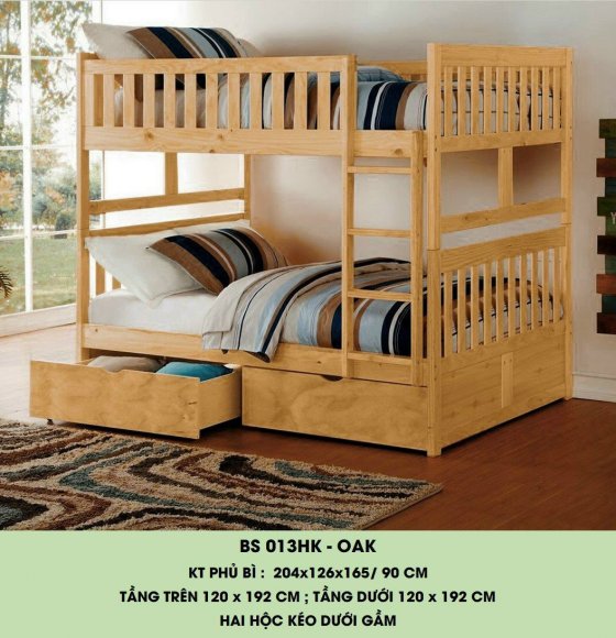 Giường tầng gỗ thông hiện đại cho bé yêu trên 1m2 dưới 1m2 