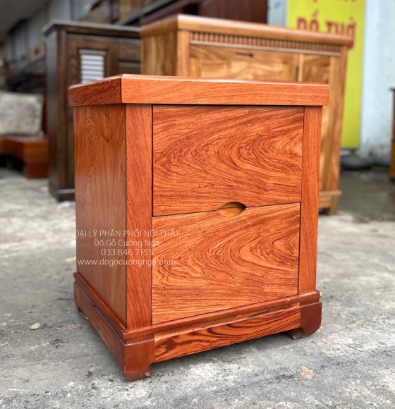 Táp Đầu Giường 2 Ngăn Kéo Gỗ Hương Đá Đẹp Giá Rẻ