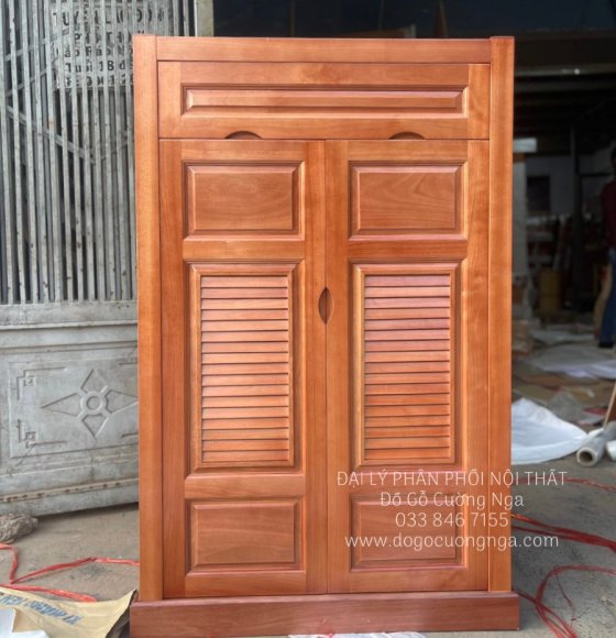 Tủ Giày Dép Gỗ Xoan Đào 2 Cánh Hiện Đại - Hàng Đặt 