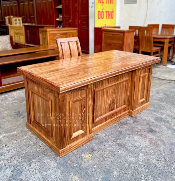 Bộ Bàn Ghế Làm Việc Gỗ Hương Xám 1m6 Hiện Đại 