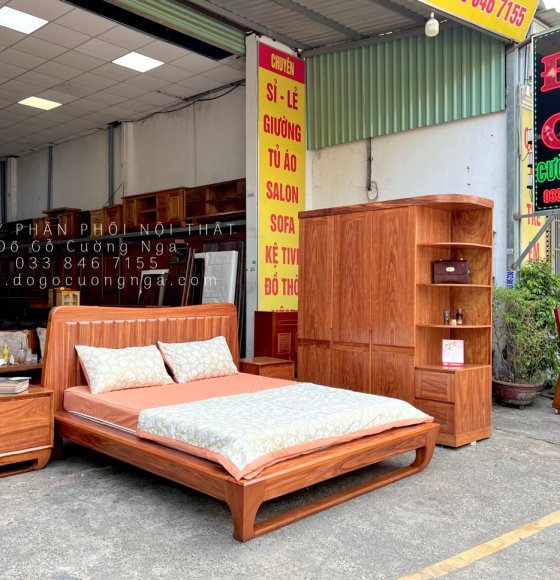 Combo Phòng Ngủ Gỗ Cẩm Kiểu Nhật Cao Cấp
