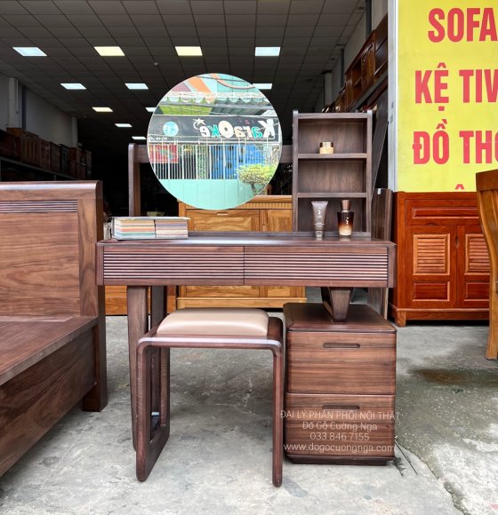 Bàn Trang Điểm Gỗ Óc Chó 1m Hiện Đại Sang Trọng 