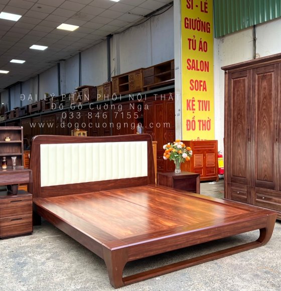 Bộ Phòng Ngủ Gỗ Óc Chó Kiểu Nhật Hiện Sang Trọng