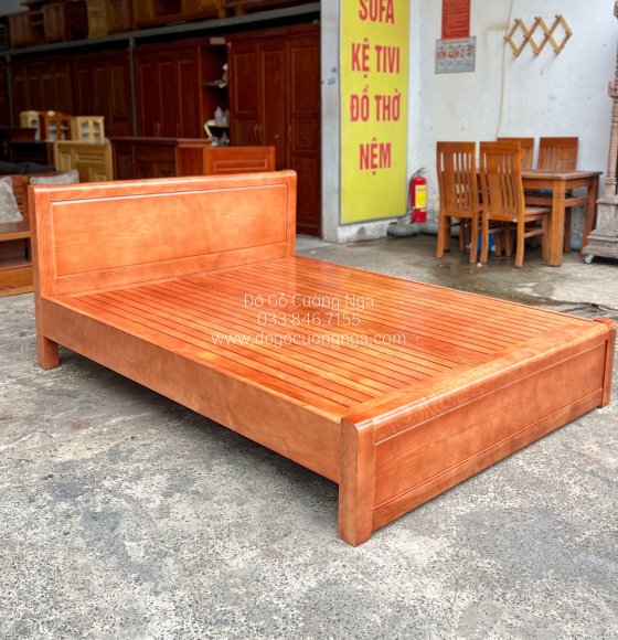 Giường Gỗ Sồi Nga 1m2 Giá Rẻ Màu Xoan