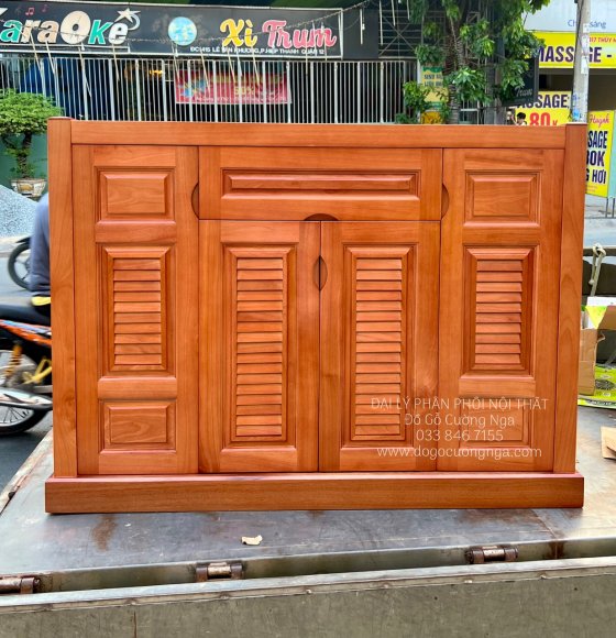 Tủ Giày Dép Gỗ Xoan Đào 4 Cánh Cao Cấp 