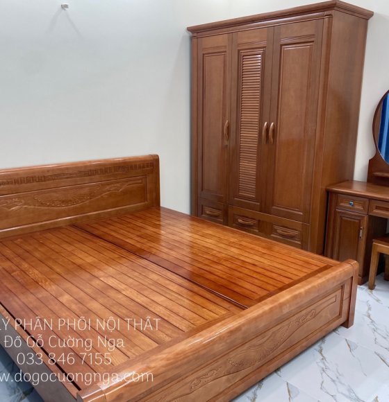 Bộ Combo Phòng Ngủ Gỗ Tự Nhên Giao Khách