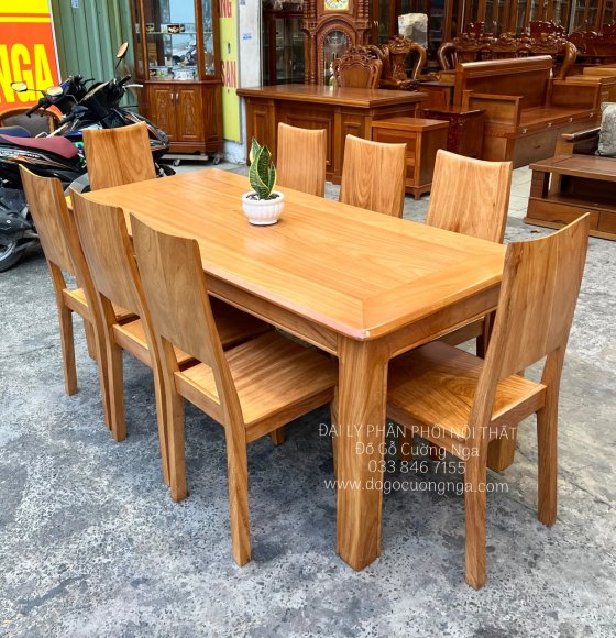 Bàn Ăn Gỗ Gõ Đỏ 8 Ghế Hiện Đại Giá Rẻ