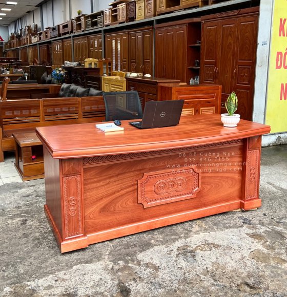 Bộ Bàn Ghế Làm Việc Lãnh Đạo Gỗ Xoan Đào 1m8 Đẹp Cao Cấp 