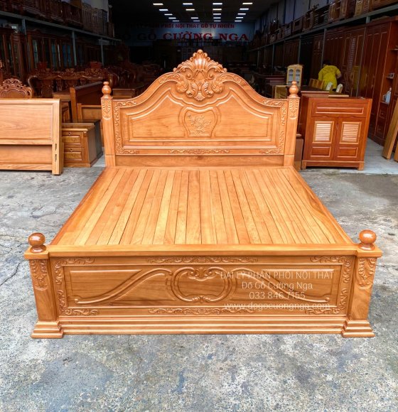 Giường Ngủ Gỗ Gõ Đỏ Cao Cấp Nữ Hoàng 