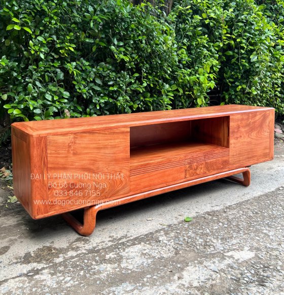 Kệ Tivi Gỗ Hương Đá Chân Xoắn Cao Cấp 
