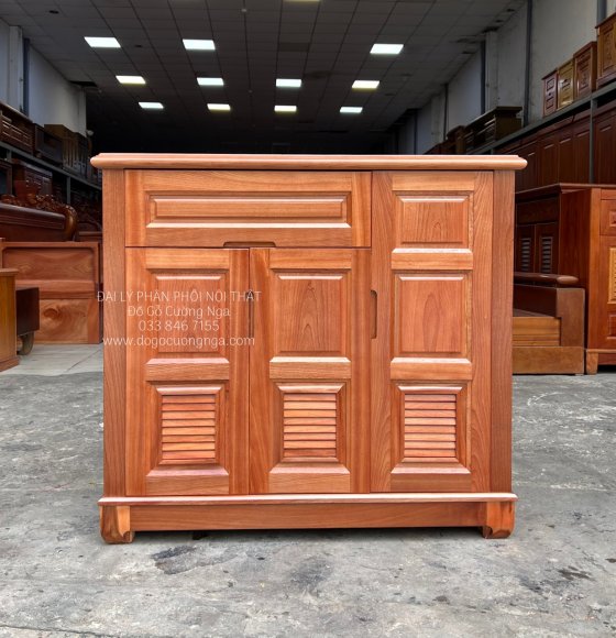 Tủ Giày Dép Gỗ Xoan Đào 3 Cánh Lá Sách 1m Giá Rẻ 