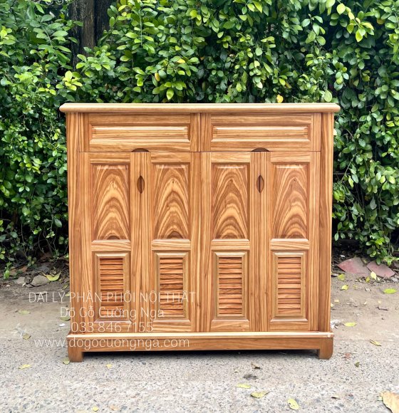 Tủ Giày Dép Gỗ Hương Xám 4 Cánh Cao 1m2 Hiện ĐạI