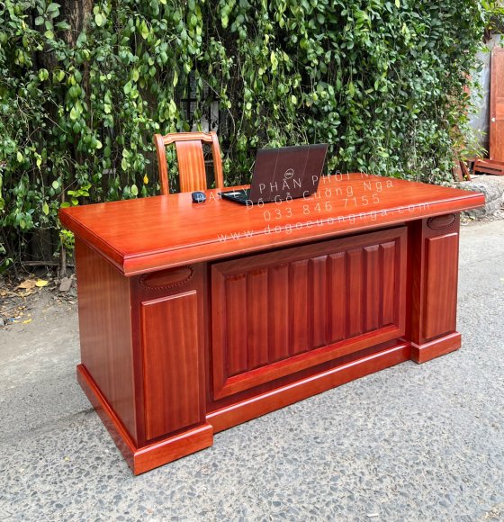 Bàn Ghế Làm Việc Giám Đốc Gỗ Xoan Đào 1m67 Hiện Đại 