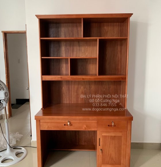 Bàn Học Sinh Kèm Kệ Sách Gỗ Xoan Đào Cao Cấp