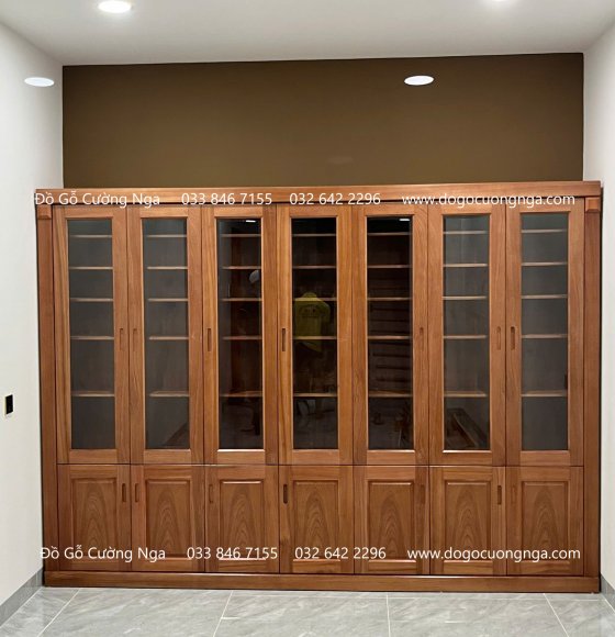 Tủ Hồ Sơ Gỗ Xoan Đào 7 Cánh Thiết Kế Hiện Đại 