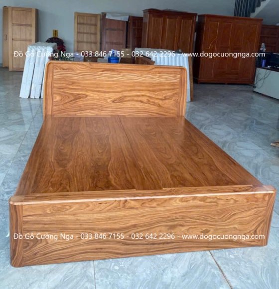 Giường Ngủ Gỗ Hương Xám Phản Liền Thiết Kế Trạm Sóng 