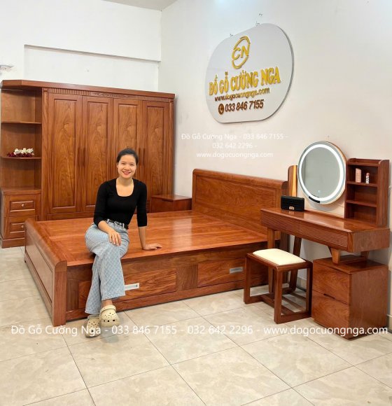 Combo Phòng Ngủ Gỗ Hương Đá Sang Trọng Và Đẳng Cấp 