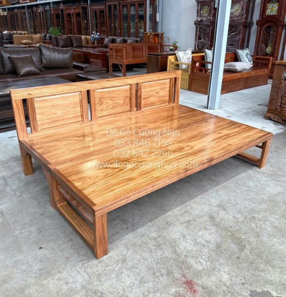 Giường Gấp Gỗ Hương Xám Chân Cao Phù Hợp Người Lớn Tuổi, Mẹ Bầu - Mẫu Trơn