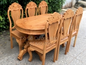 Tổng hợp những mẫu bàn ăn gỗ gõ đỏ 6 ghế cao cấp - sang trọng 
