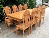 Tổng hợp những mẫu bàn ăn gỗ gõ đỏ 8 ghế cao cấp 