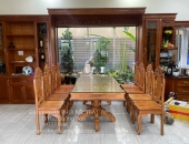 Bộ Bàn Ăn Gỗ Gõ Đỏ Cuốn Hút Không Gian Bếp Đa Kiểu Dáng 